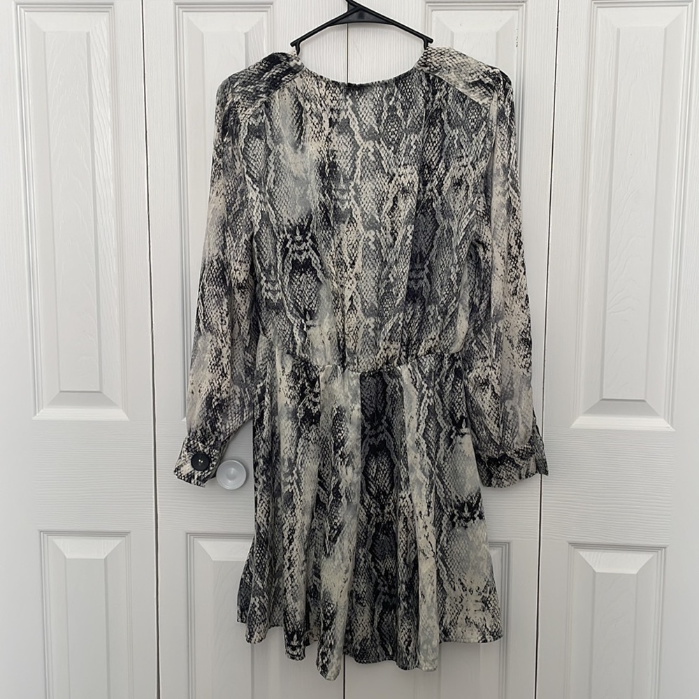 Zara snake print Mini Button Dress Sz Small - Picture 3 of 6